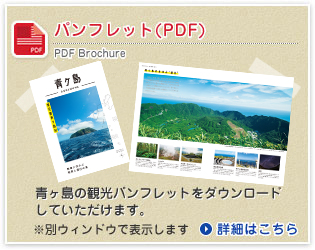 パンフレットPDF
青ヶ島の観光パンフレットをダウンロードしていただけます。※別ウィンドウで表示します※別ウィンドウで表示します